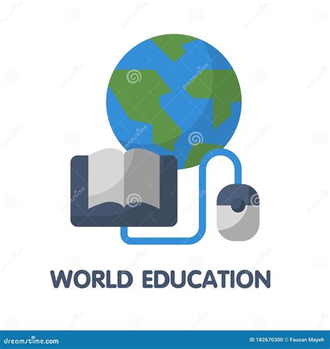 World Education Flat Style Icon Design Illustration On White Background