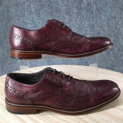 Joseph Abboud Shoes Mens 8 Dress Wingtip Oxford 40g4r00003 Red Leather Lace Up Ebay