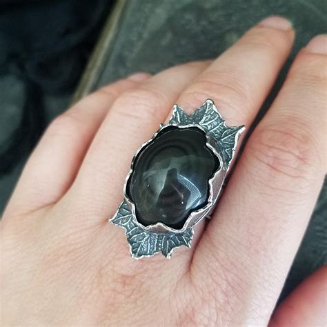 Banded Obsidian Portal Ring