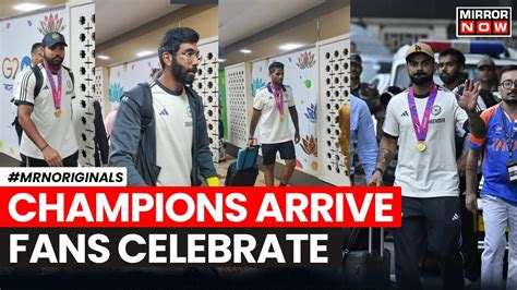 Team India Land In Delhi Rohit Sharma Flaunts T World Cup Trophy