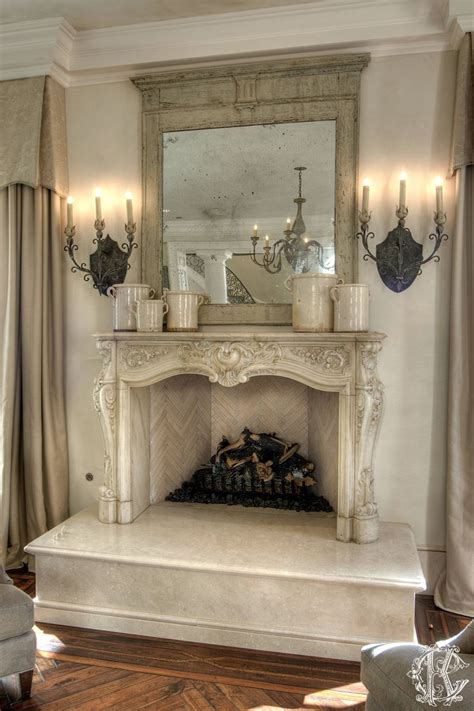 Country fireplace, French country fireplace, Home fireplace