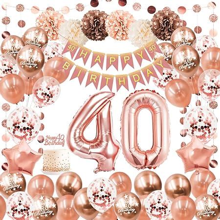 Buy Rose Gold 40th Birthday Decorations For Women Her 40th Birthday