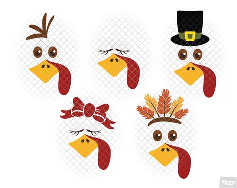 Template Turkey Face Clipart