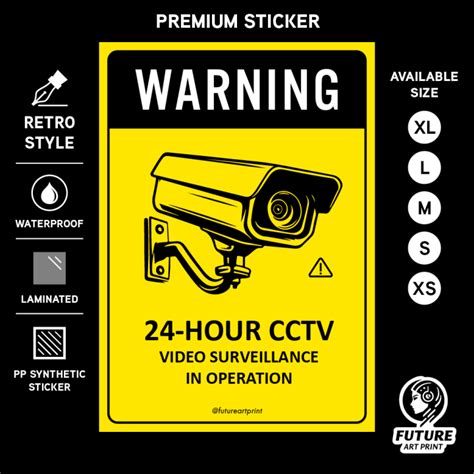 Warning 24 Hour CCTV Video Surveillance In Operation Sign Label Notice