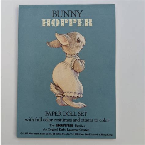 Vintage 1989 Bunny Hopper Paper Doll Set Kathy Lawrence Rabbit Etsy