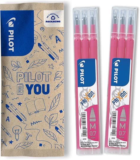 Pilot Lot de 2 étuis de 3 recharges FriXion pour stylo effaçable