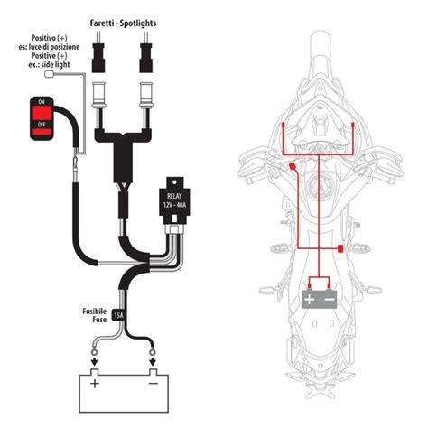 Kit Cablaggio Light Wiring Faretti Per Moto 12V Lampa