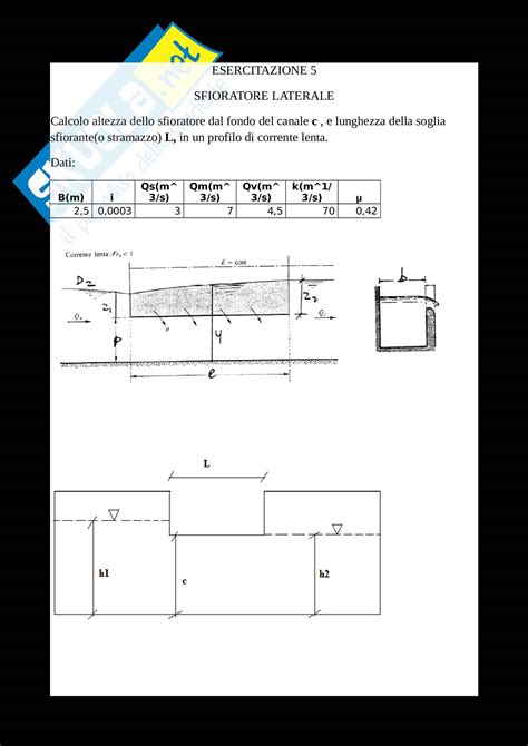 Esercizio 5 Costruzioni Idrauliche