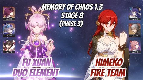 Fu Xuan X Kafka Hypercarry Himeko Fire Team Memory Of Chaos Stage