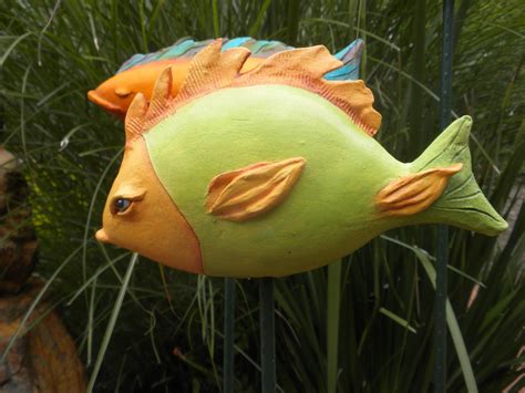 Garden Fish Ceramic Sculpture By Ceramic