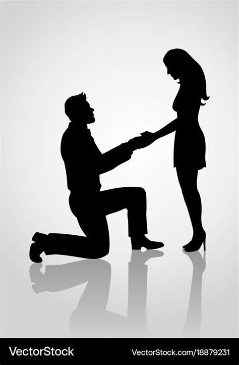 Silhouette A Proposing Man Royalty Free Vector Image