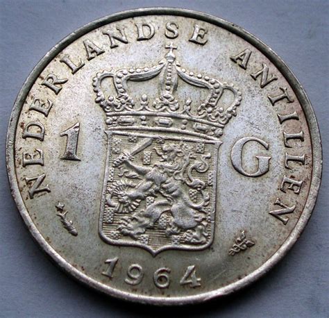 Netherlands Antilles Gulden Km Fish And Star Silver Gg Ebay