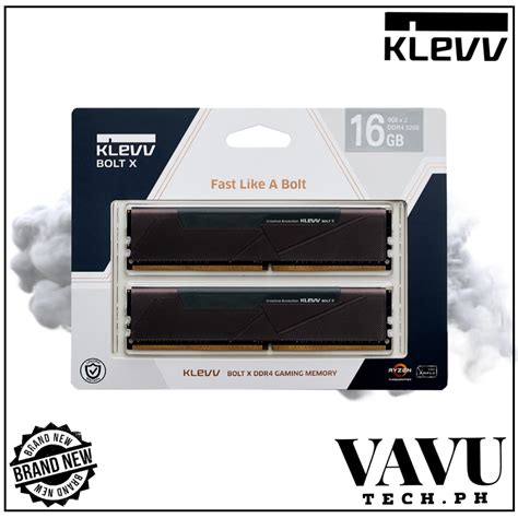 Klevv Bolt X 16GB 2x8GB CL16 DDR4 3200mhz Gaming Memory With Heatsink