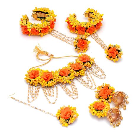 Buy SA FLORAL Beautiful Artificial Orange And Yellow Color Flower