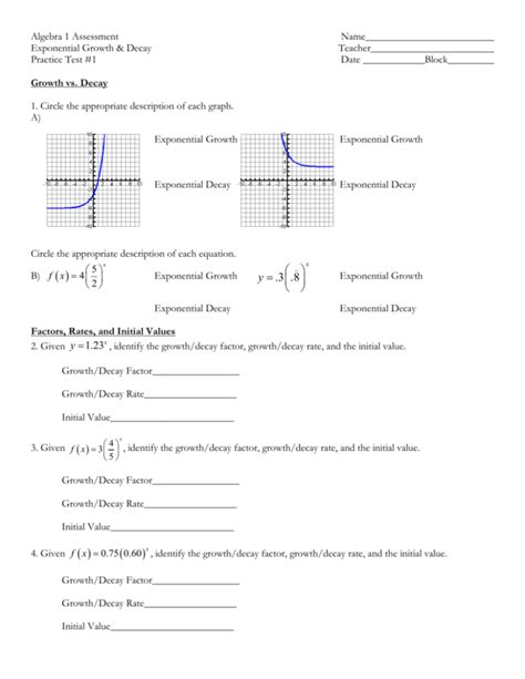 Graphing Exponential Functions Worksheet 2 Answers Algebra 1 Page 2 Function Worksheets