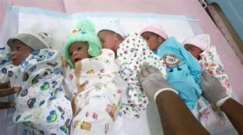 Nigerian Woman Gives Birth To Quintuplets After 18 Years Of Barrenness