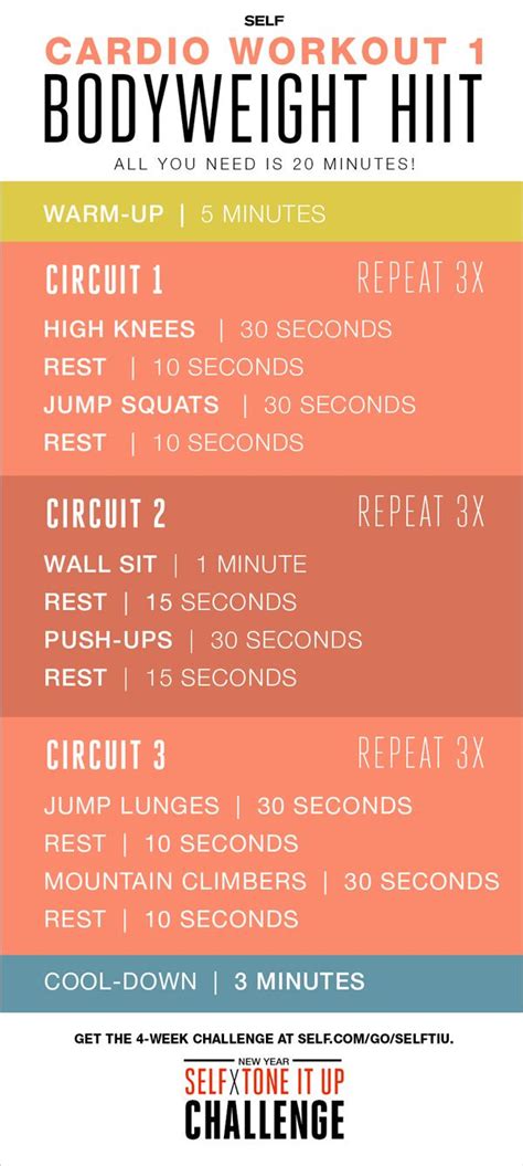 Bodyweight Hiit Cardio Workout Self X Tone It Up Challenge Fitness