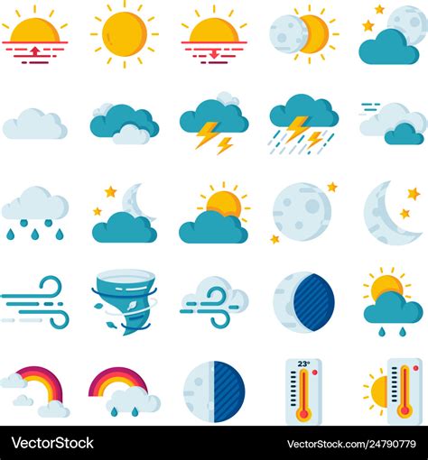 Weather icons pack Royalty Free Vector Image - VectorStock