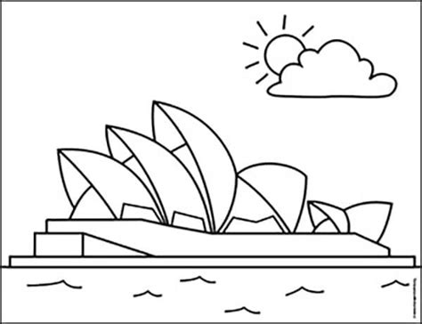 Easy How To Draw The Sydney Opera House Tutorial And Sydney Opera House