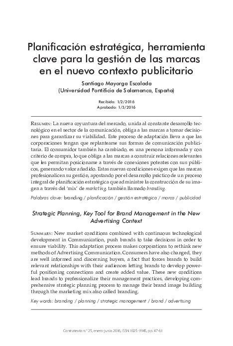 Pdf Planificación Estratégica Herramienta Clave Para La Gestión De