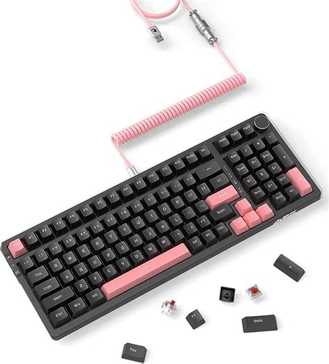 Ajazz Hot Swappable Gasket Mechanical Gaming Keyboard With Custom Coiled Usb C Cable Triple