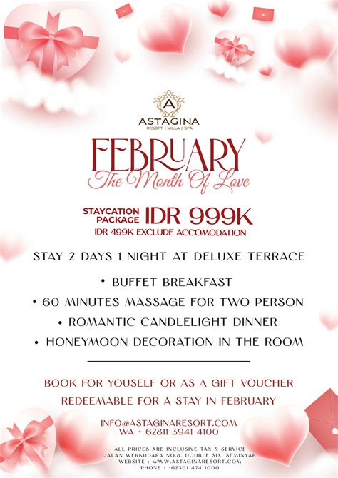 Valentine Package Astagina Resort Villa Spa Legian Bali