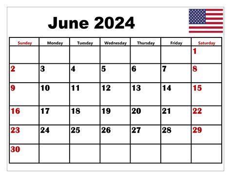 June Calendar 2024 With Holidays Printable - Betsy Charity