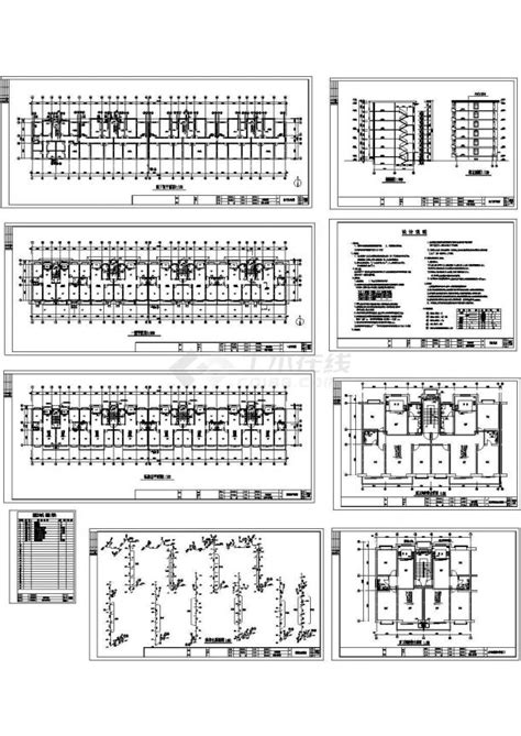 某地下一层地上六层的小区住宅楼给排水图纸居住建筑土木在线