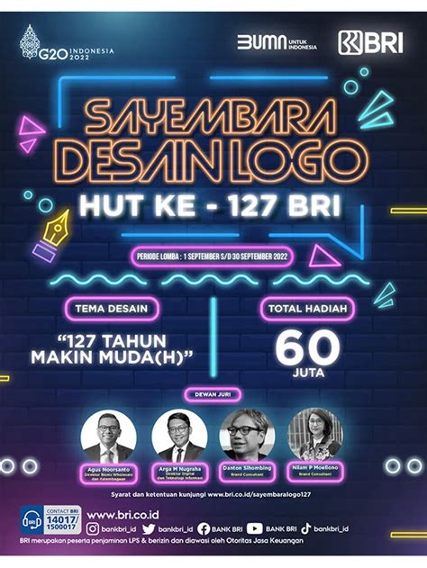 Bri Gelar Sayembara Desain Logo Hut Ke 127 Berhadiah Total Rp60 Juta