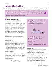 Understanding Linear Kinematics Describing Motion And Course Hero