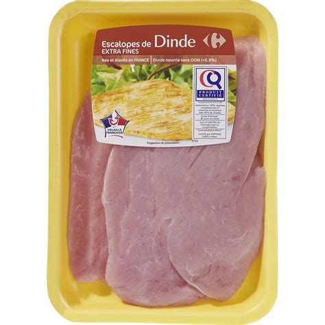 Escalopes De Dinde Extra Fines Carrefour La Barquette De G Prix