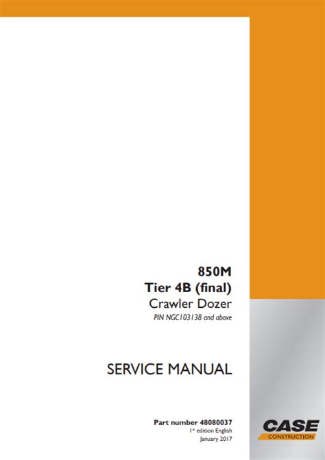 Case 850m Tier 4b Crawler Dozer Service Repair Manual