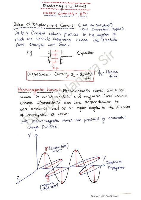 Solution Class 12 Physics Chapter 8 Em Waves Notes Cbse Ncertnotes