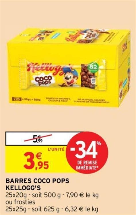 Promo Barres coco pops KELLOGG S chez Intermarché