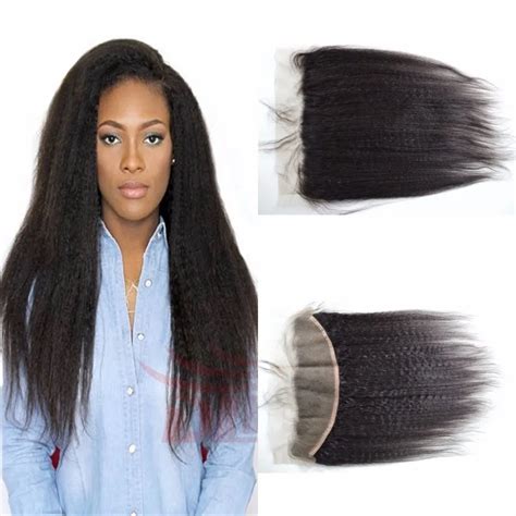 7a Coarse Yaki Lace Frontal 13x4 Peruvian Kinky Straight Lace Frontal