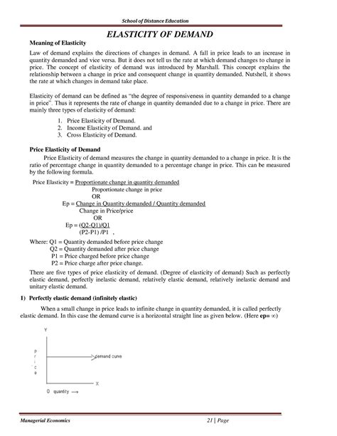 Elasticity Of Demand Its Lecture Notes Elasticity Of Demand Meaning