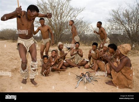 Naro Bushman San Dance Central Kalahari Botswana Stock Photo Alamy