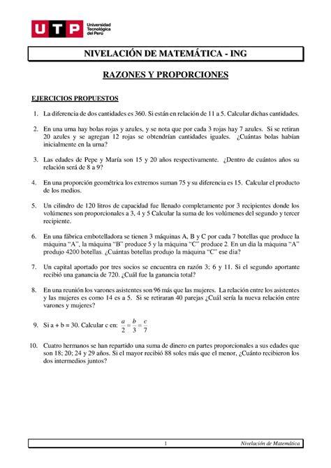 S03 S2 Resolver Ejercicios 1 Nivelación De Matemática NivelaciÓn De