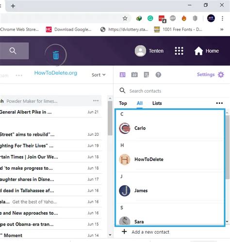 ᐈ Como excluir contatos do Yahoo Mail ComoEliminar