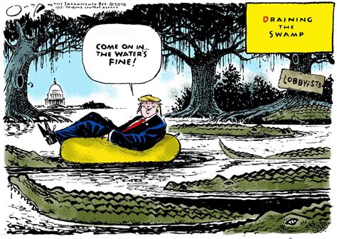 Political Cartoon U S Donald Trump Draining The Swamp The Week