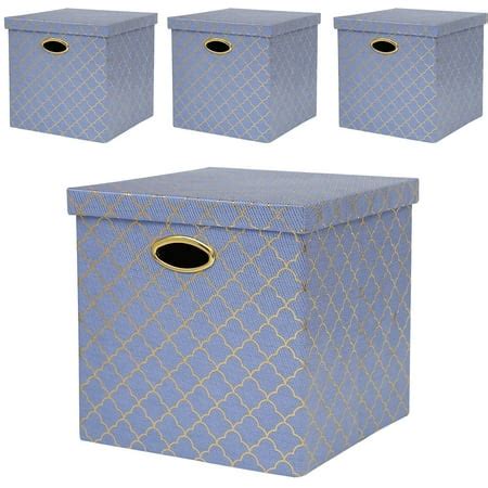 IGUOHAO Foldable Storage Bins - 13x13 Fabric Storage Cubes Basket Boxes Containers Drawers (4pcs ...