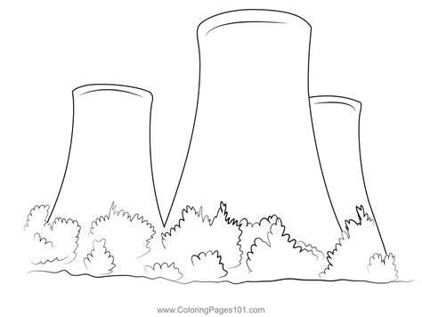 Nuclear Plant Coloring Page for Kids - Free Power Plants Printable ...