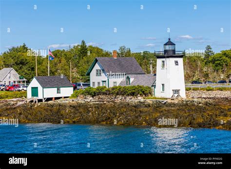 Grindle Point Light On Islesboro Island In Penobscot Bay In Maine In