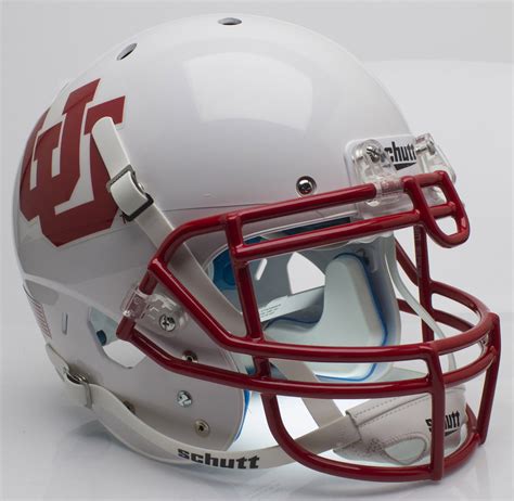 Utah Utes Authentic Schutt Xp Full Size Helmet White Uu Red Mask