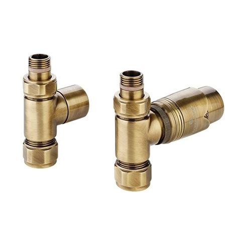 Zehnder Valve Set Thermostatic Straight Valve Set Brass Finish