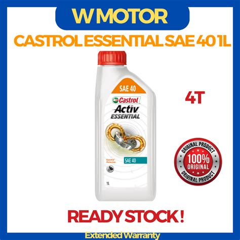 CASTROL 4T ACTIV ESSENTIAL SAE 40 API SF 100 ORIGINAL ENGINE OIL SAE40