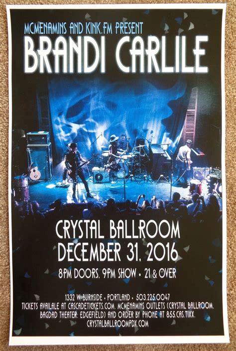 Carlile Brandi Carlile 2016 Gig Poster Portland Oregon Concert