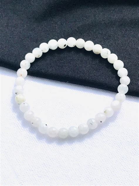 Tumbled Stone Bracelets Wholesale Moonstone 6mm Round Bead Bracelet