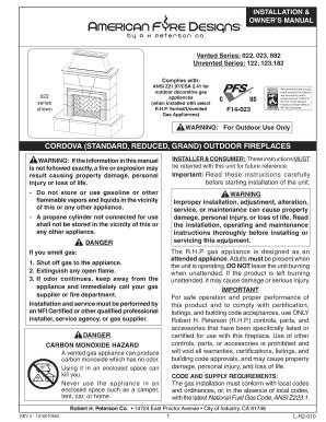 Fillable Online CORDOVA STANDARD REDUCED GRAND OUTDOOR Fax Email