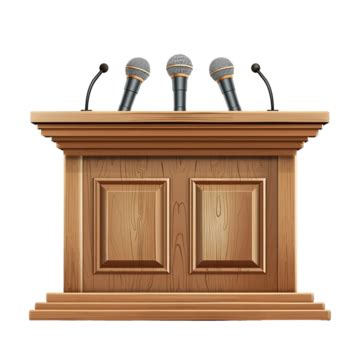 Wooden Podium Vector Art Png Realistic Wooden Tribune Isolated Vector